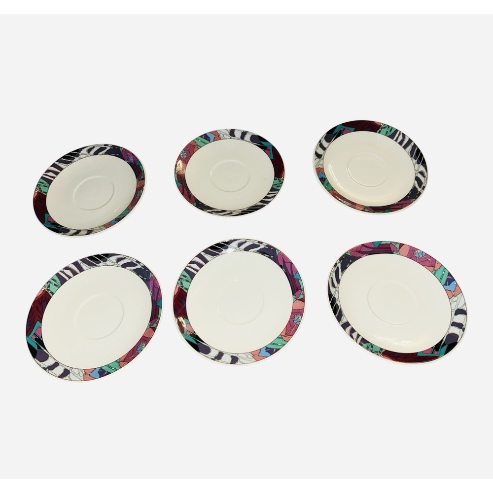 Richard Ginori 1735 Intra Demitasse Saucer Set 6 Bone China Italy - Picture 3 of 5